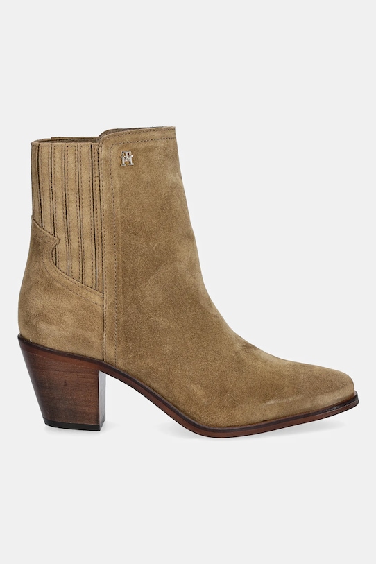 Замшевые ботинки Western mid heel Chelsea Tommy Hilfiger, коричневый — фото 2