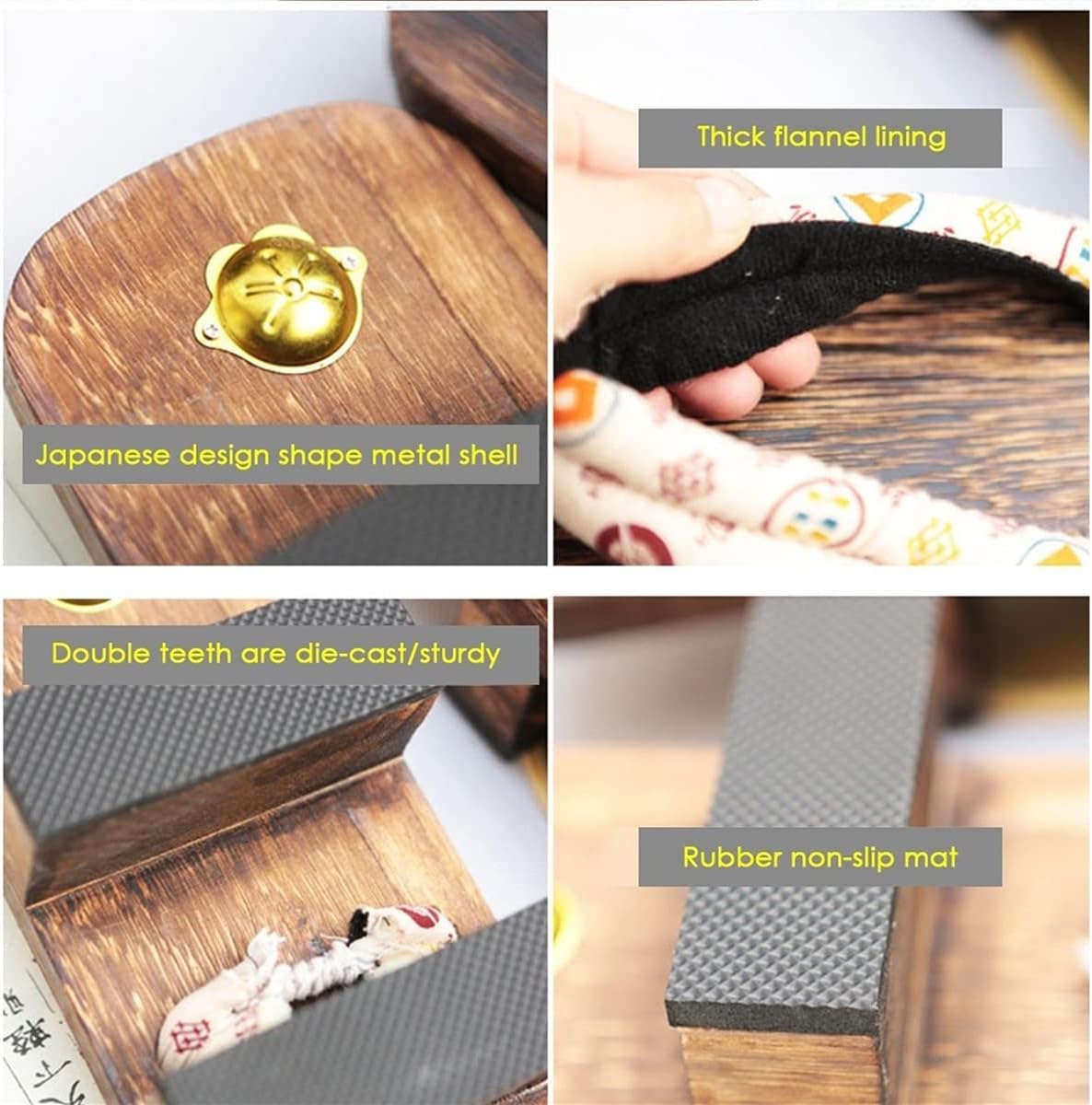Традиционные японские тапочки, деревянные сабо-сандалии гета, домашние и тапочки для женщин и мужчин, туфли на высоком каблуке Tucy, EUR36-37 C — фото 2