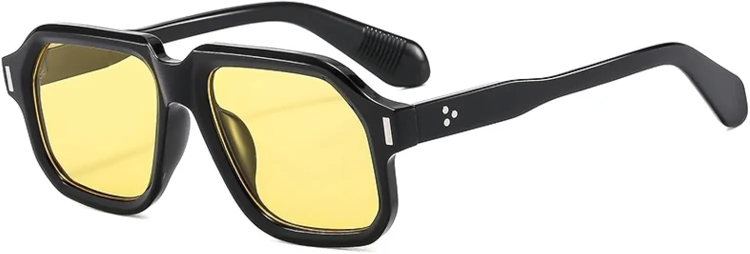 

Солнцезащитные очки с защитой от УФ-излучения UV400 | Большая оправа | Для женщин и мужчин | Для занятий спортом на открытом воздухе и вождения DSVIGF, Black Yellow