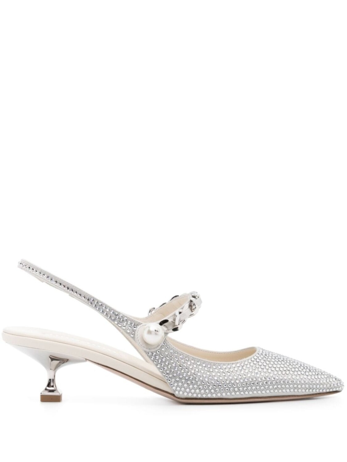 

Miu Miu туфли с кристаллами, серебристый