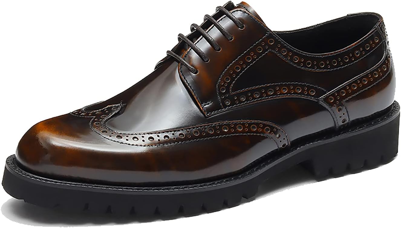 

Мужские оксфорды Santimon, повседневные туфли-броги, из натуральной кожи, дерби, модные формальные туфли для смокинга и ходьбы, коричневый