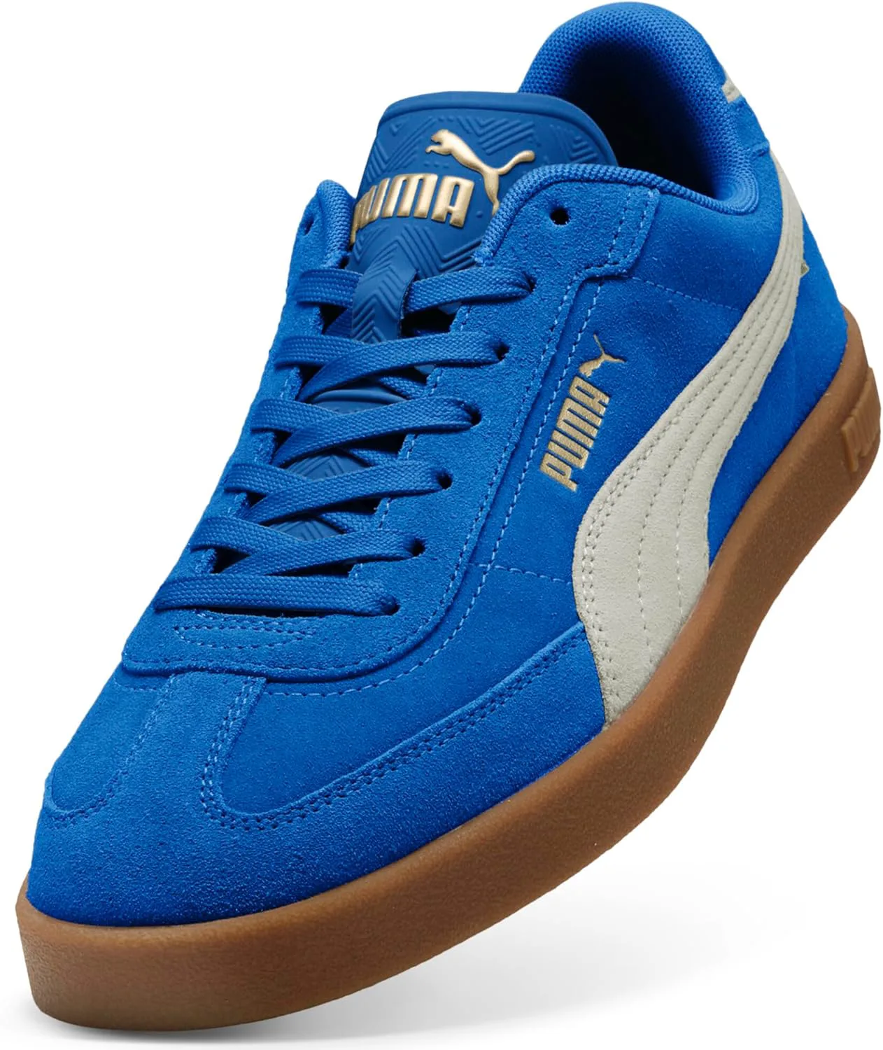 Мужские замшевые кроссовки PUMA Club II Era на шнуровке, повседневные - синие, сине-белый — фото 2