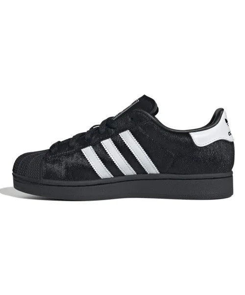 Унисекс кроссовки из кожи и пони adidas Originals SUPERSTAR II чёрные — фото 4