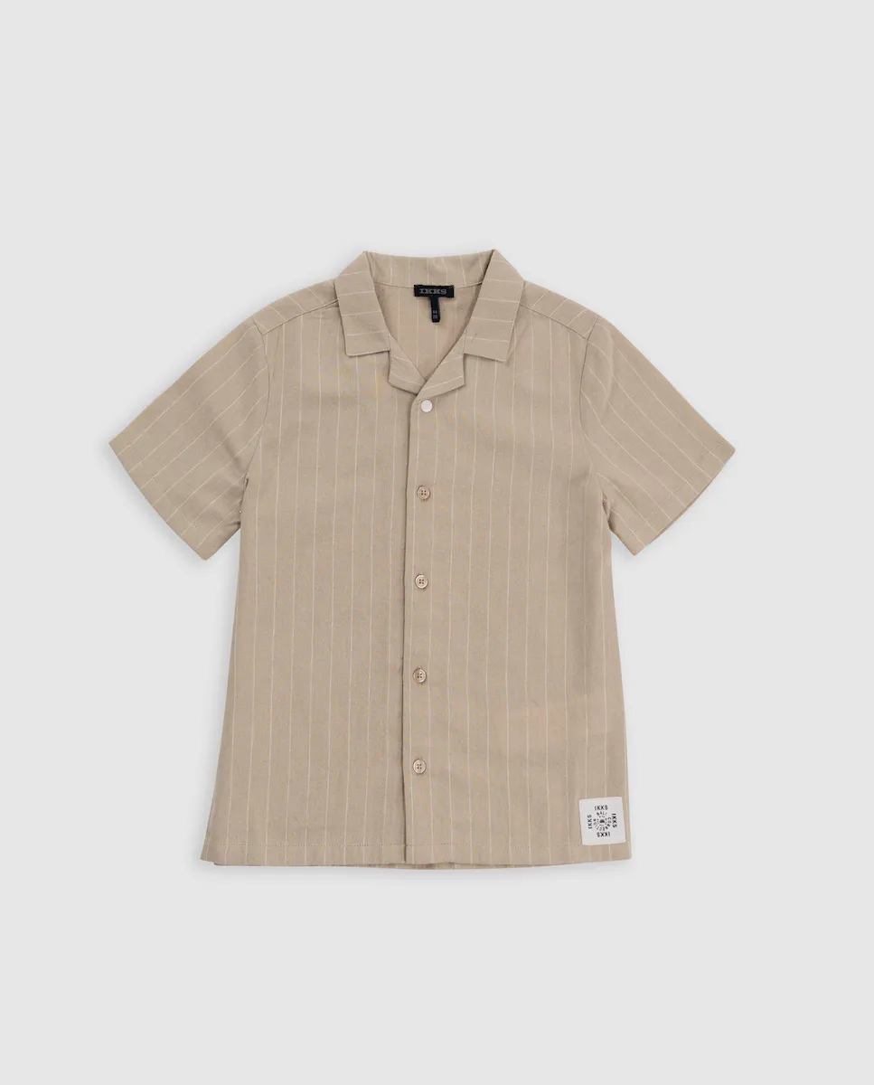 

Полосатая рубашка с короткими рукавами для мальчиков IKKS, бежевый