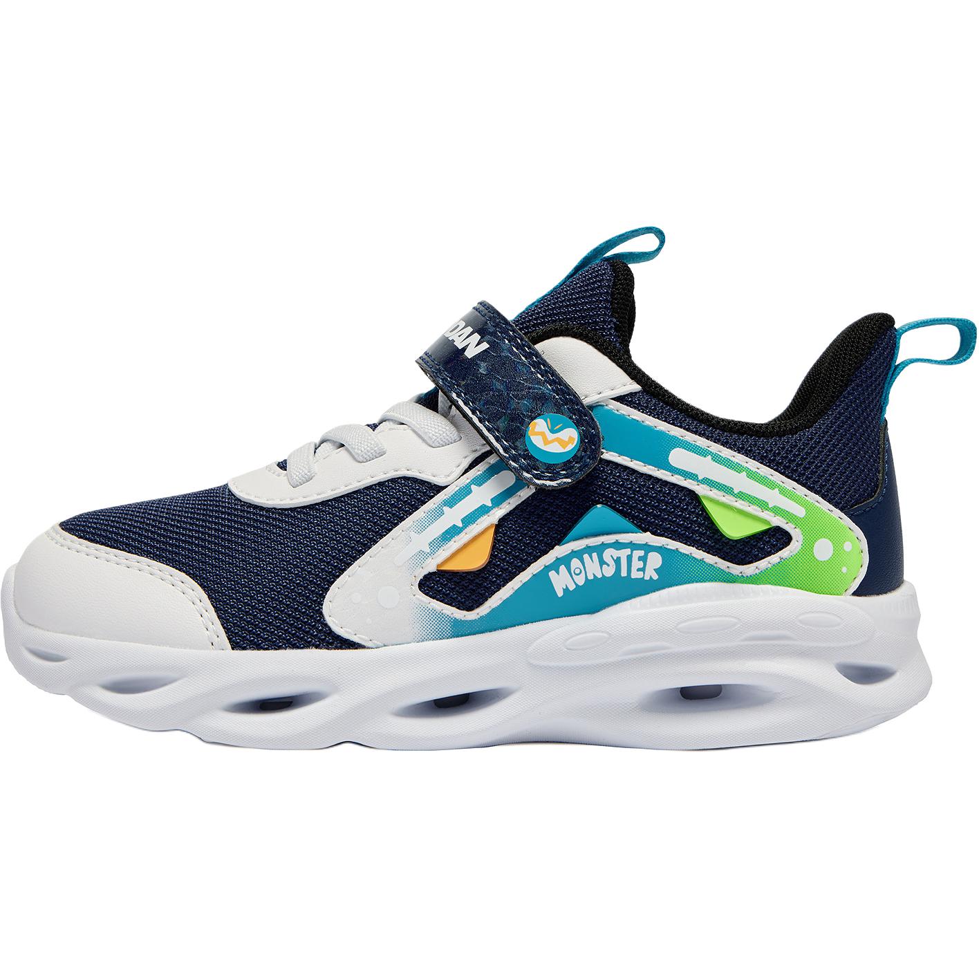 

QIAODAN Детские кроссовки Jordan с низким верхом, устойчивые к скольжению и износу, белые/синие, для детей 3–7 лет