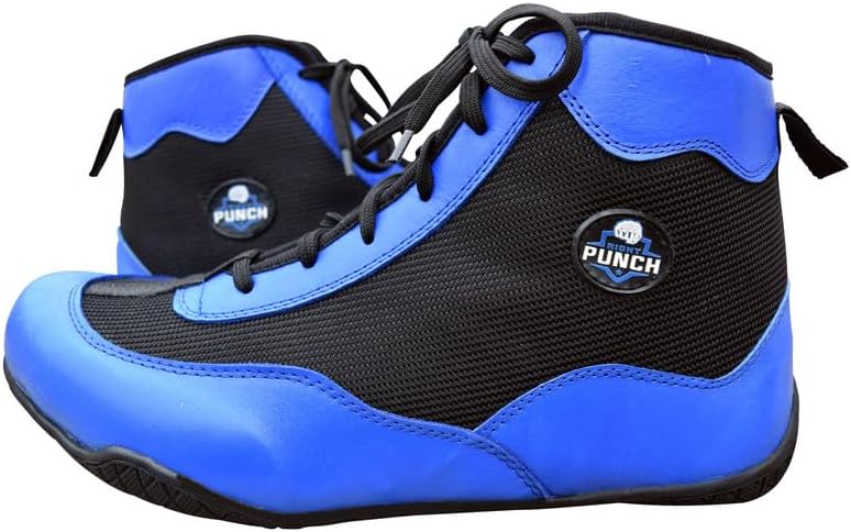 

Профессиональные боксерские ботинки, дышащие борцовские ботинки, тренировочная обувь для взрослых и подростков, для мужчин и женщин, с нескользящей резиновой подошвой, легкие ботинки Right Punch, черный/синий