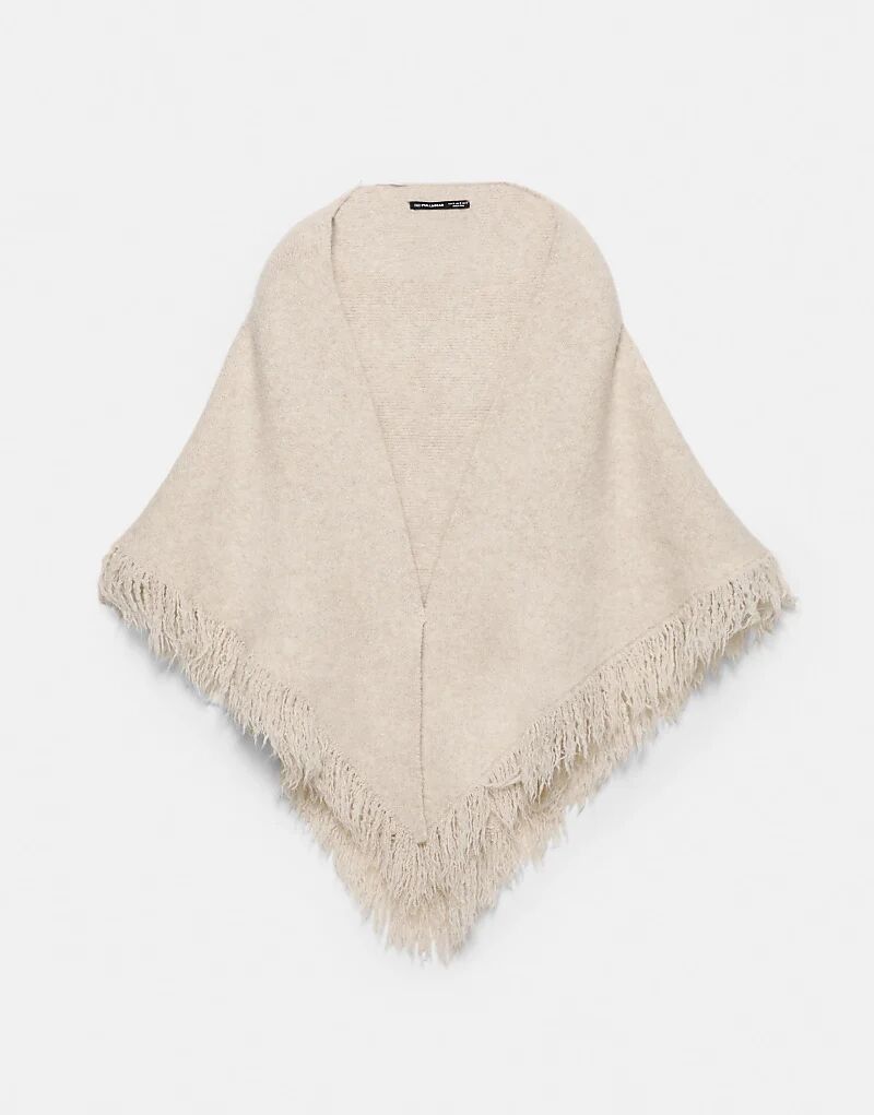 

Треугольный шарф с бахромой Pull&Bear цвета льда