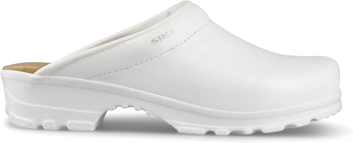 Сабо SIKA Unisex Flex offener, rutschfeste PU-Laufsohle, bequeme Schuhe für medizinisches Personal,weiches LBS-Fußbett, Permair-Leder,stoßdämpfender Clog für Industrie, Küche (HORECA) Arbeit & Freizeit, White — фото 2