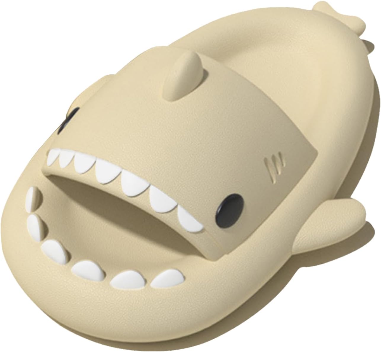 

Шлепанцы rosyclo Shark для женщин и мужчин, милые тапочки с акулой для взрослых и молодежи, мягкие легкие летние с антискользящей толстой подошвой, для пляжа, дома, с амортизирующей подошвой, для душа, для улицы и дома, бежевый