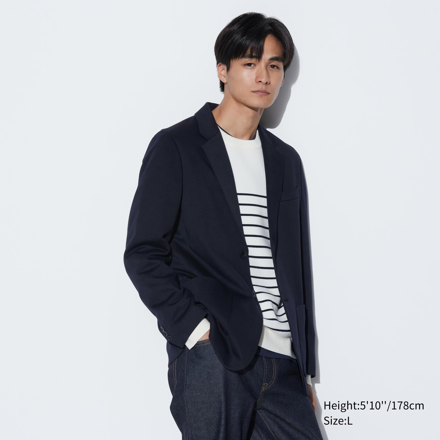 

Куртка UNIQLO на пуговицах, темно-синий