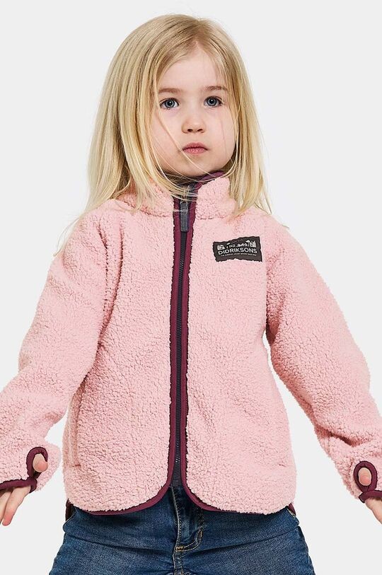 

Детская флисовая толстовка GIBBS KIDS FULLZIP Didriksons, розовый