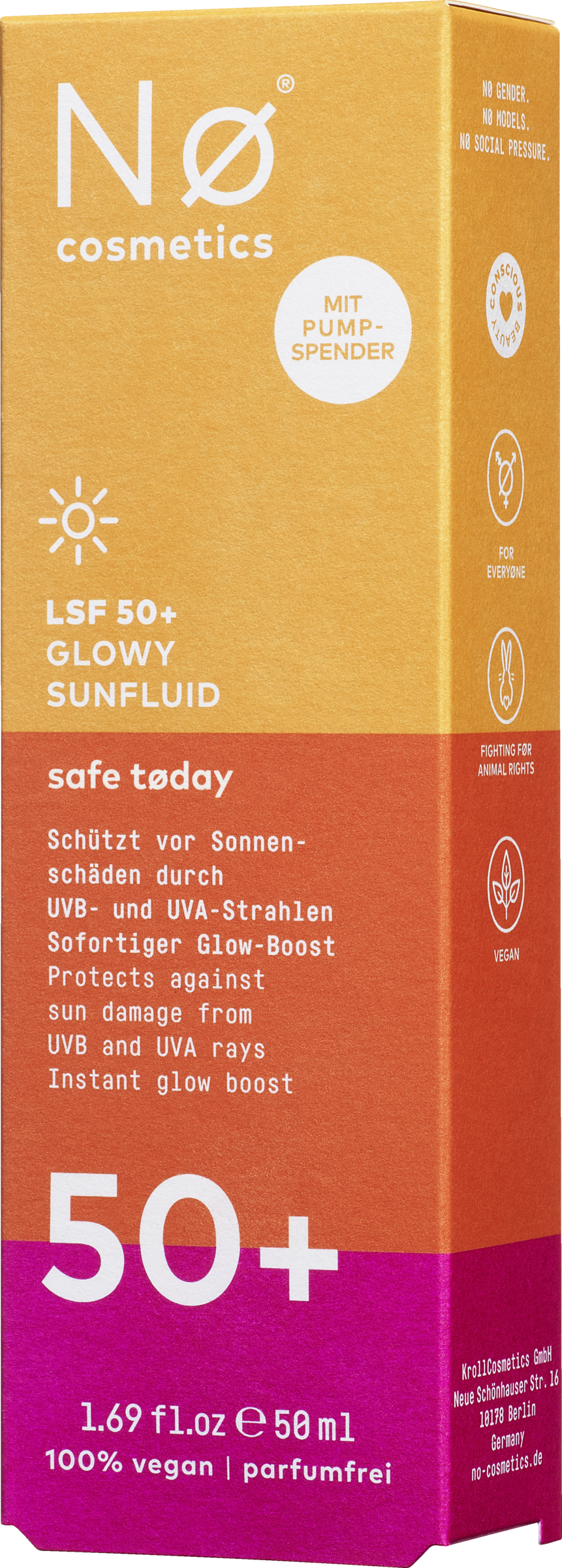 

Дневной крем Nø Safe tøday Glowy Sunfluid LSF 50+