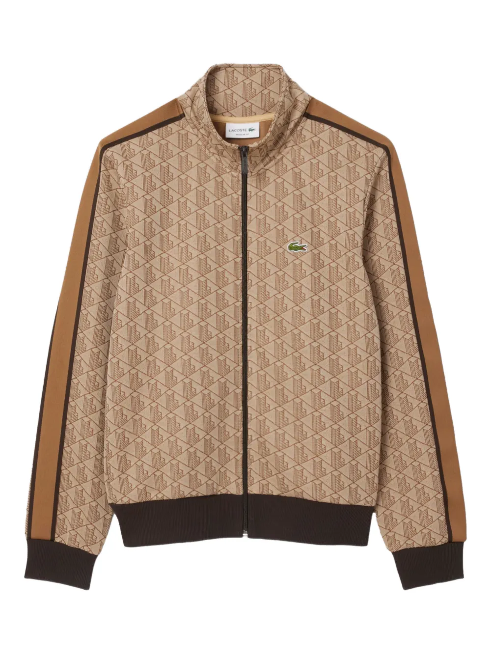 

Трикотажная куртка с жаккардовыми полосками Paris Lacoste, коричневый