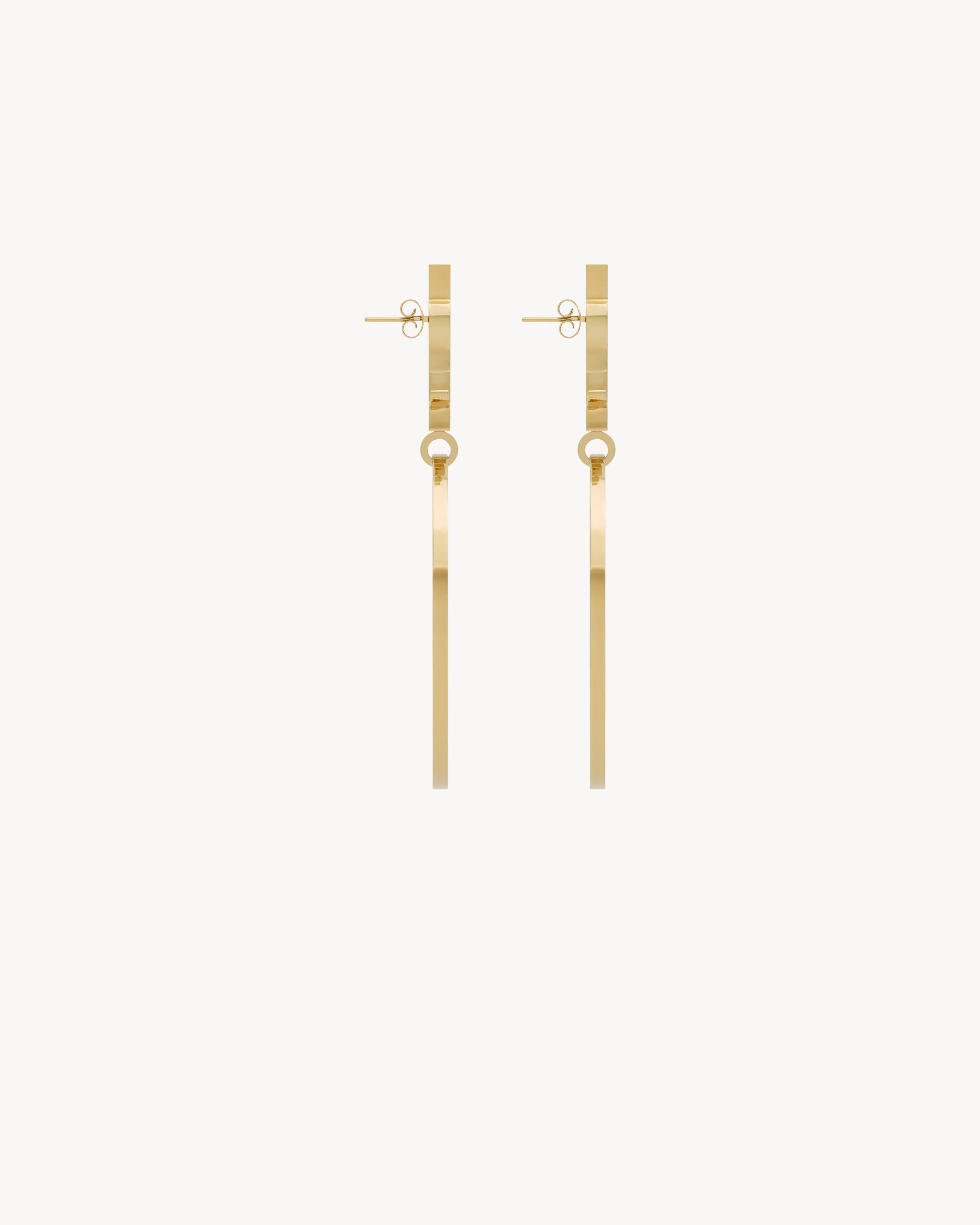 Серьги-кольца с подвеской CASSANDRE из металла Saint Laurent, золото — фото 3