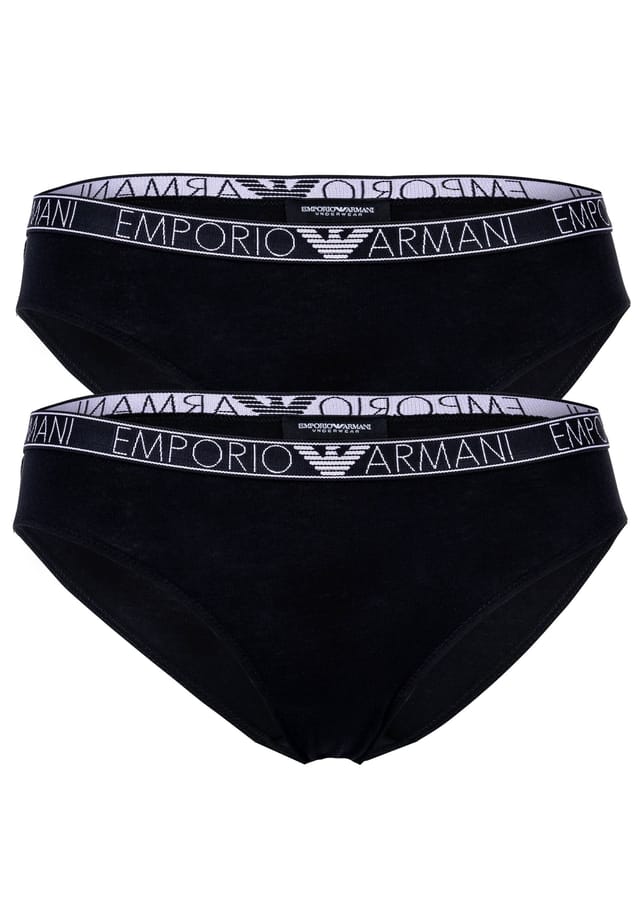 

Комплект из 2 трусов - трусы с логотипом Essential Studs из хлопка-стрейч Emporio Armani, черный