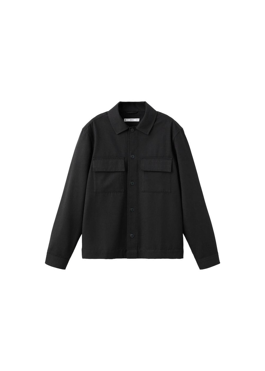 

Рубашка на пуговицах классического кроя MANGO MAN Mars, черный