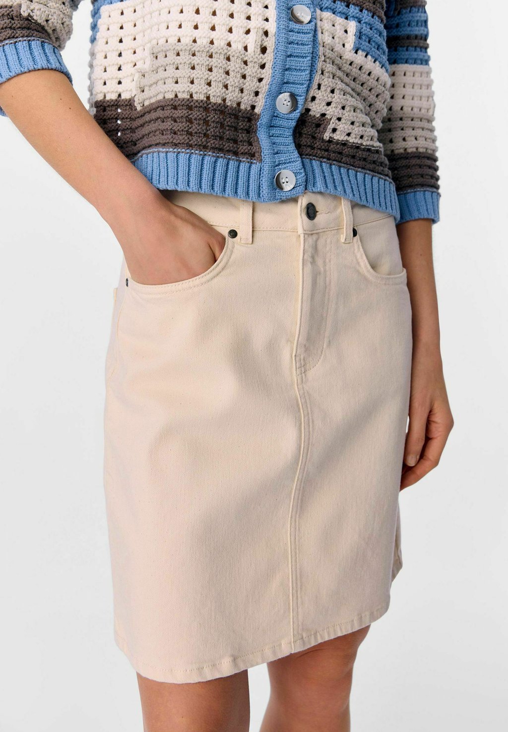 

Джинсовая юбка A-line skirt Object, песочный