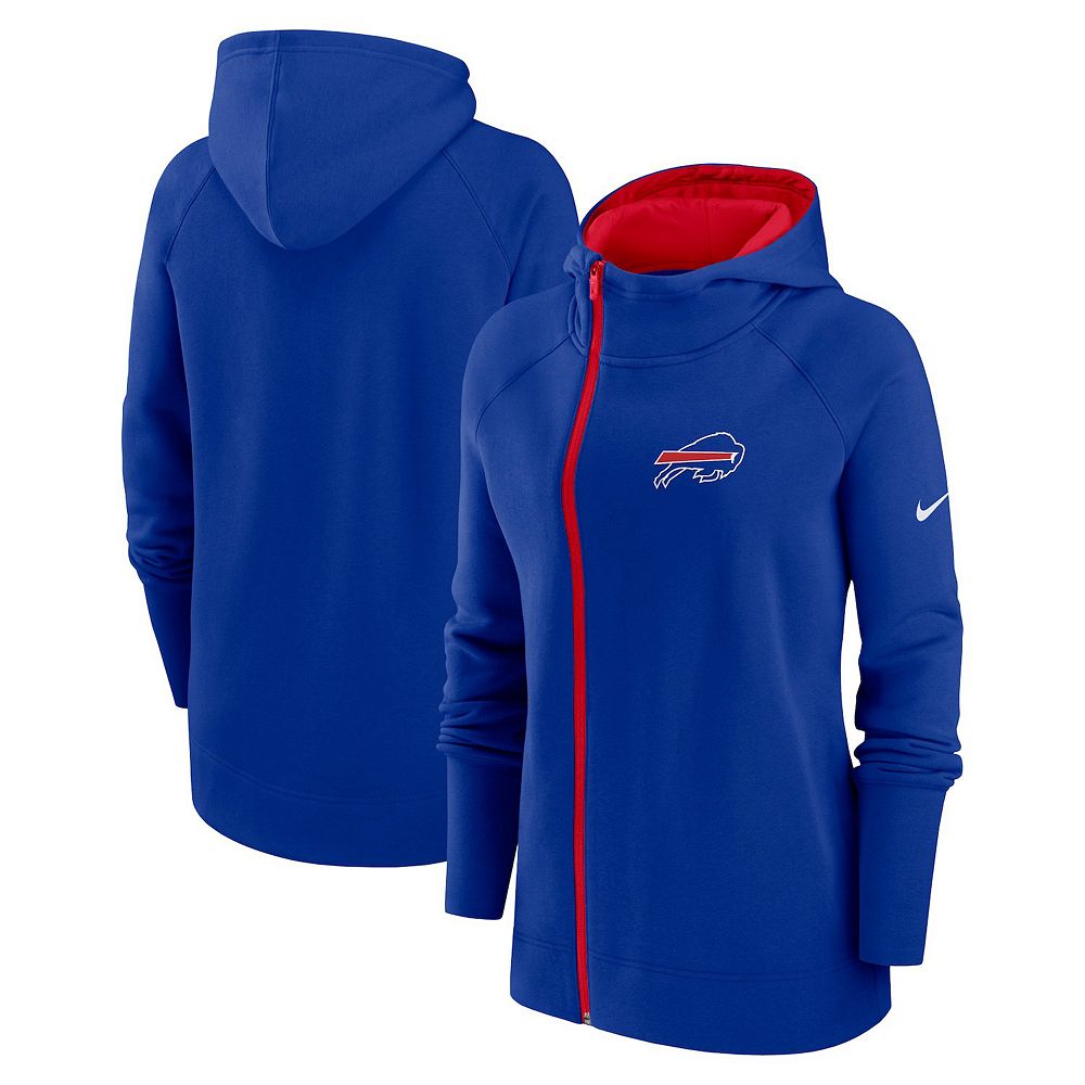 

Женская асимметричная худи с молнией во всю длину реглан Nike Royal Buffalo Bills, цвет Bil Blue