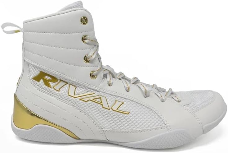 

Боксерские кроссовки RIVAL Boxing RSX-Guerrero Deluxe Mid-Top с улучшенной внутренней посадкой, белый/золотой