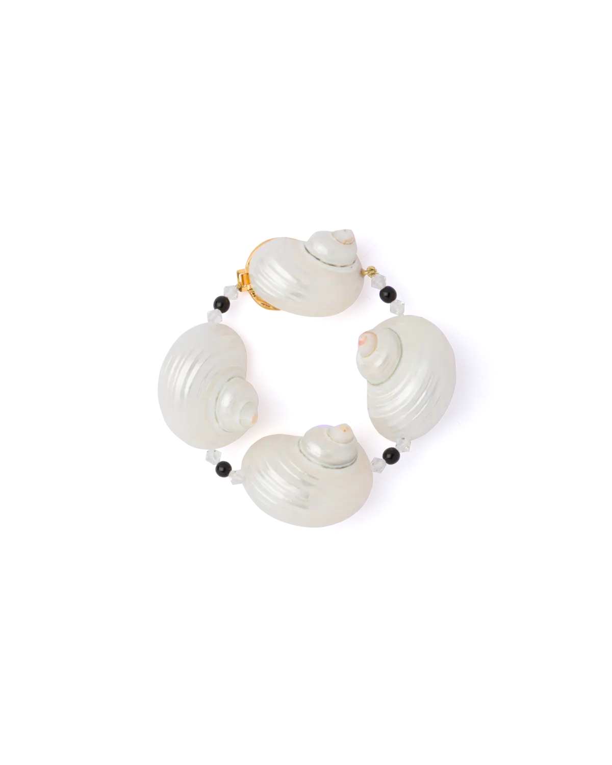 

Серебряный браслет с ракушками Prada, жемчужно-серый