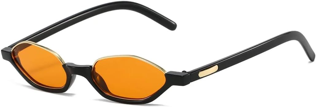 

Полуметаллические многоугольные солнцезащитные очки «кошачий глаз» для женщин, оранжевые, модные, конфетные оттенки, защита от УФ-излучения UV400 для мужчин UUPTTPL, Black Orange