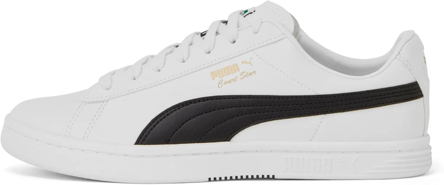 Кроссовки PUMA Unisex Court Star SL на шнуровке, 2-White Black Team Gold
