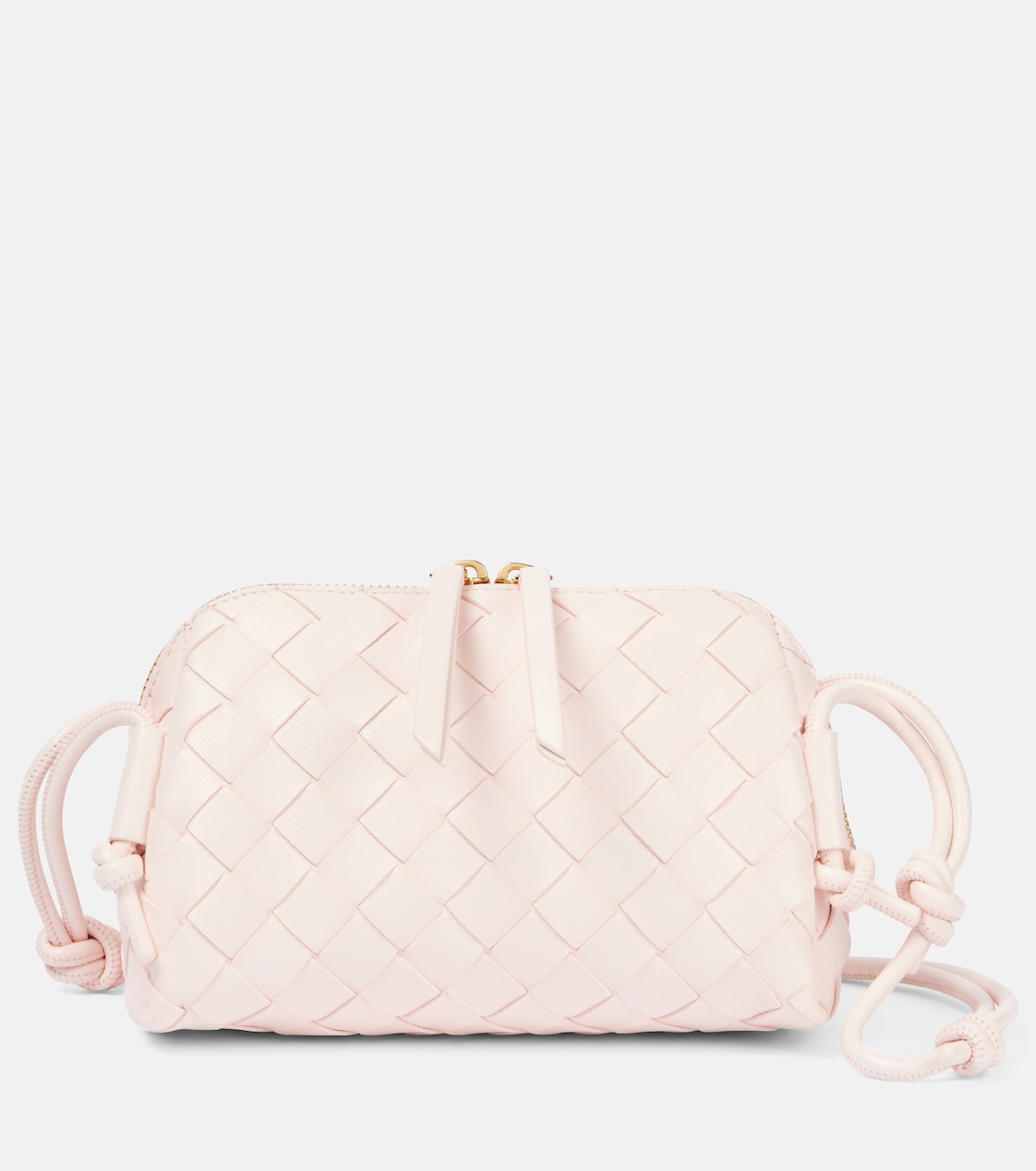 

Кожаная концертная сумка через плечо Bottega Veneta, Seashell-Gold