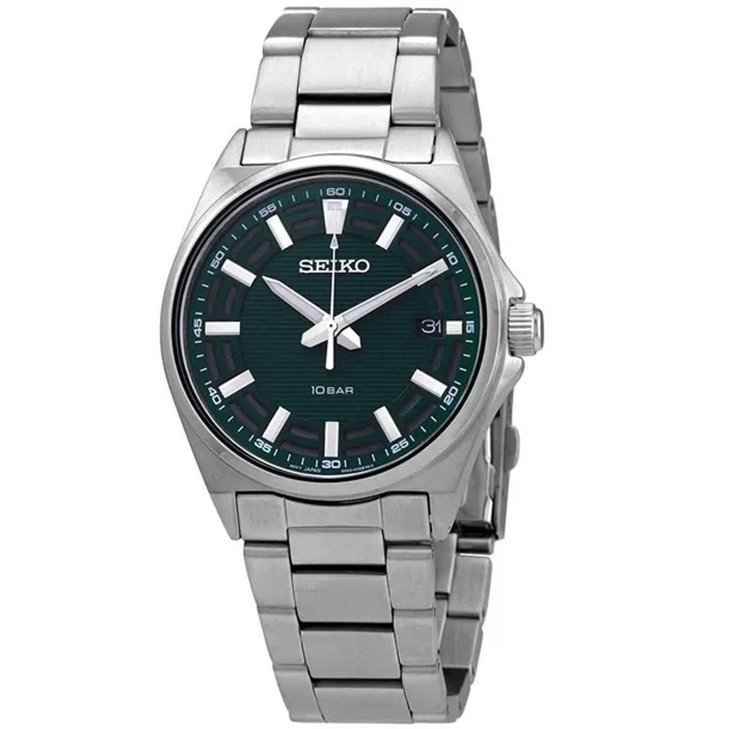 

Мужские классические часы Seiko с зеленым циферблатом