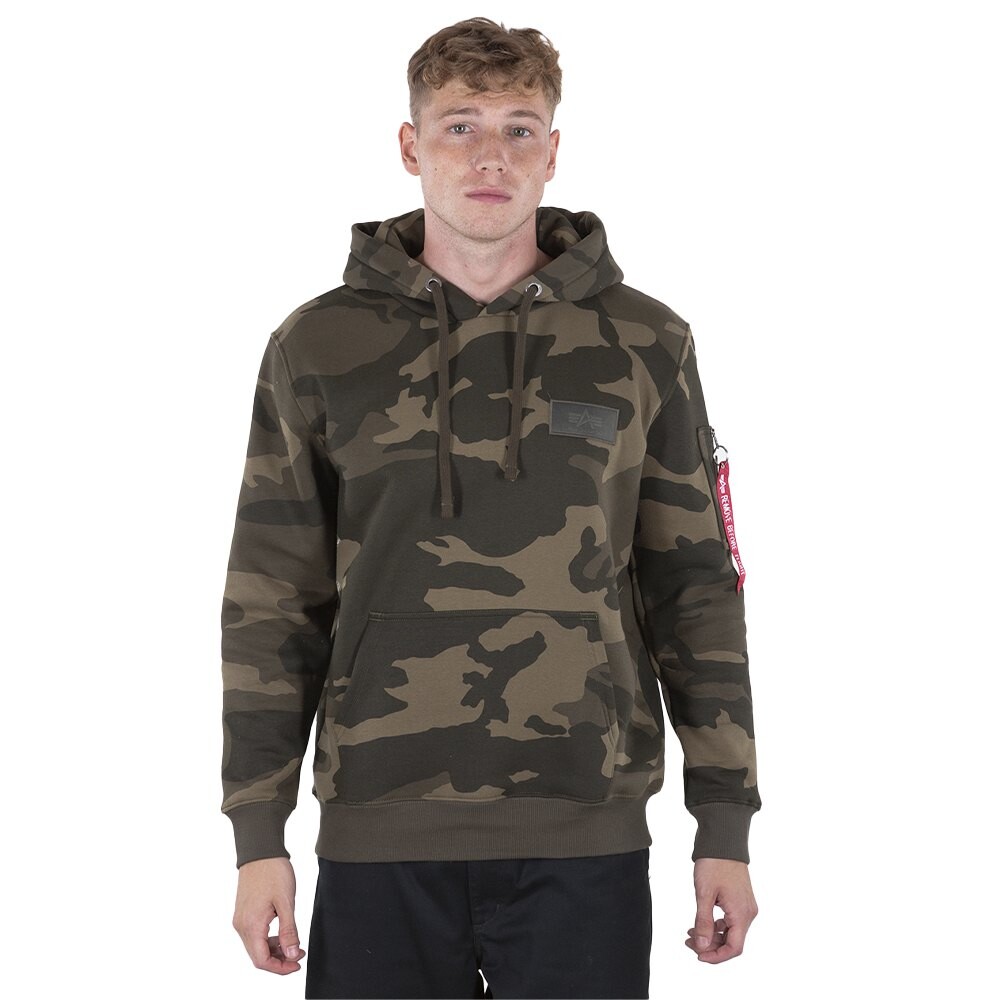 

Худи Alpha Industries Back Print Camo, зеленый