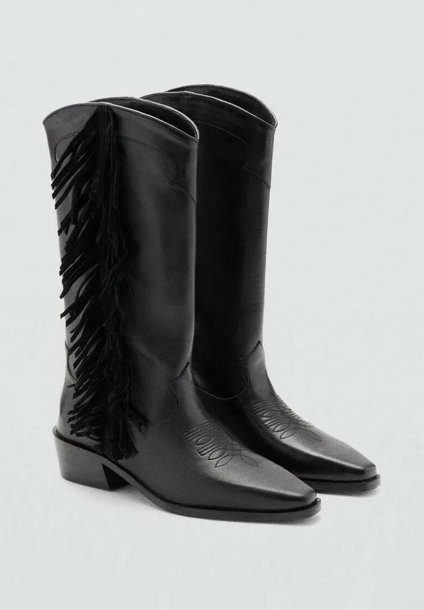 Подростковые ковбойские/байкерские сапоги Mango Kids, Black — фото 2