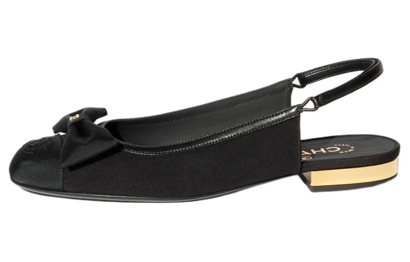 Повседневные туфли на каблуке 1,5 см женские черные CHANEL