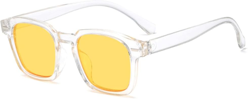 

Винтажные солнцезащитные очки, модный дизайн, ретро-солнцезащитные очки, стильные прямоугольные очки, текстура, повседневные очки для вождения, защита от УФ-излучения UV400 KTUCN, Trans Yellow