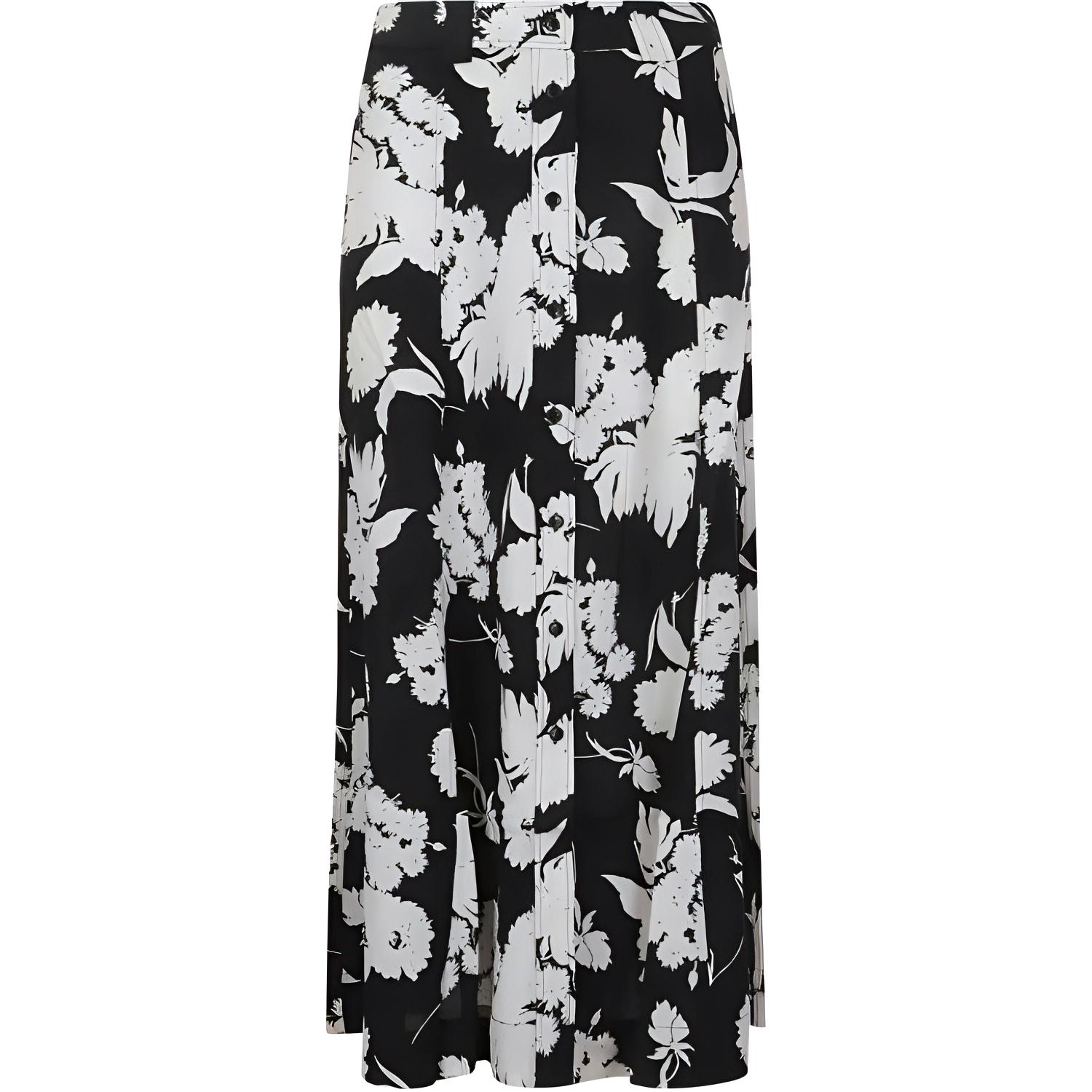 

Юбка миди A-силуэта с цветочным принтом GANNI, черный