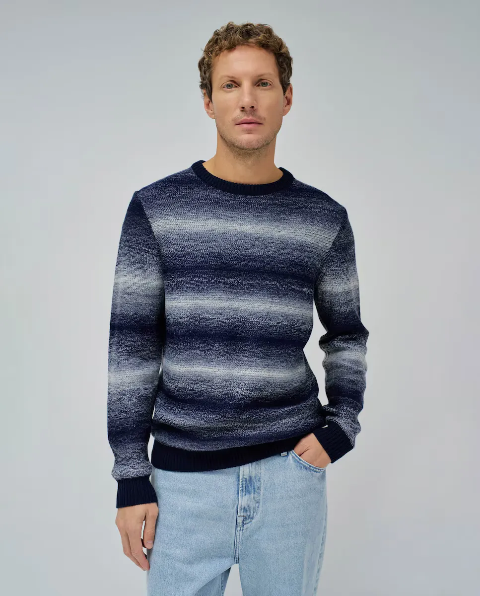 

Мужской трикотажный свитер в полоску Salsa Jeans, синий