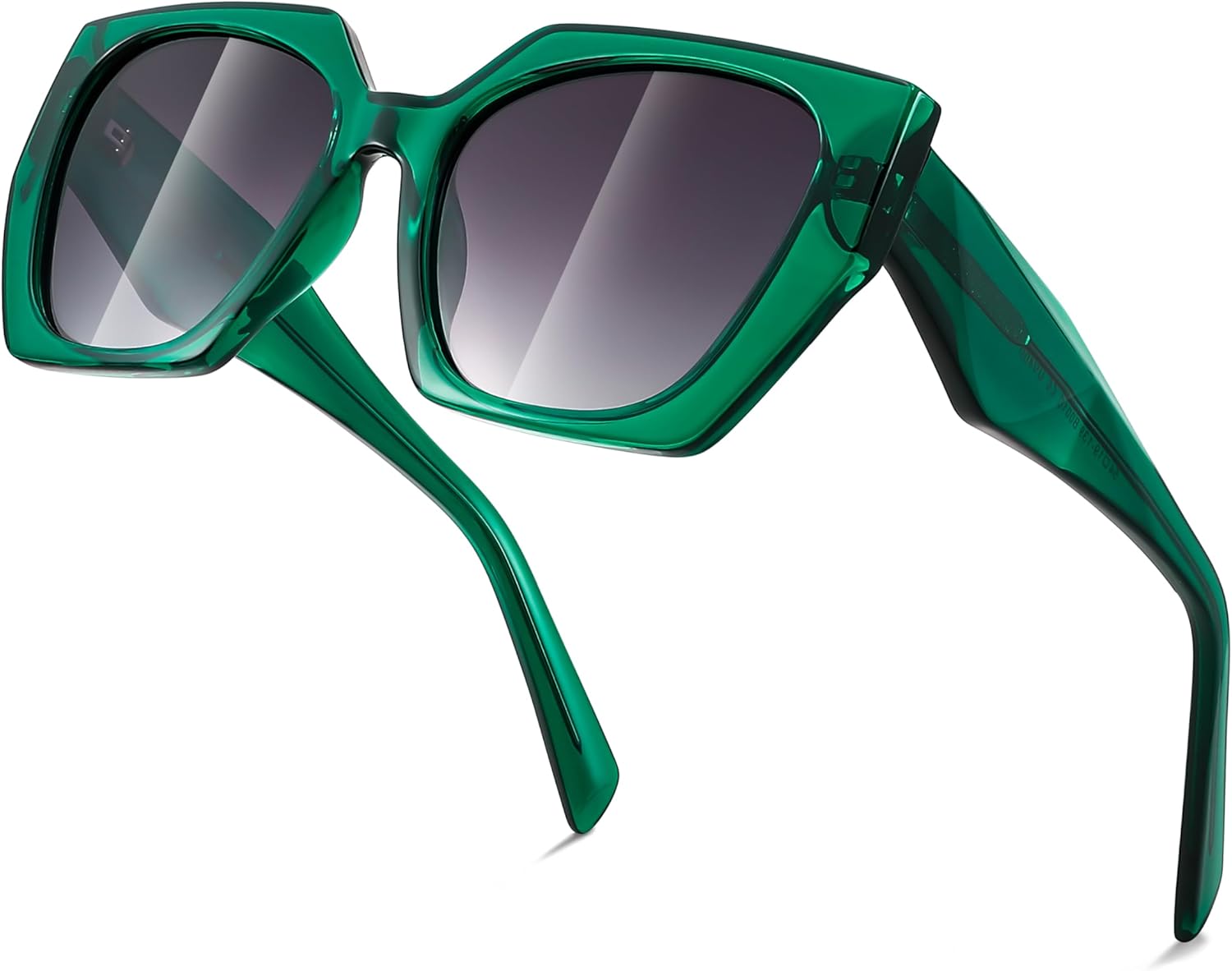 

FEISEDY Модные поляризованные солнцезащитные очки, увеличенная нестандартная оправа из термопластичной резины для женщин и мужчин, ретро-очки UV400 B0016, 007 Transparent Green