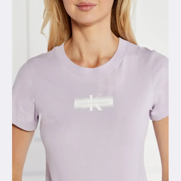 Футболка узкого кроя с эффектом потертости Calvin Klein, фиолетовый — фото 4