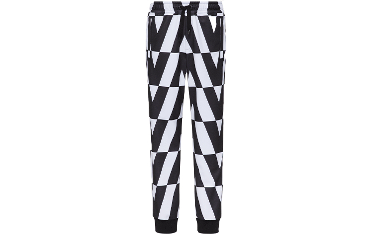 

Валентино Спортивные брюки с оптическим логотипом, черно-белые