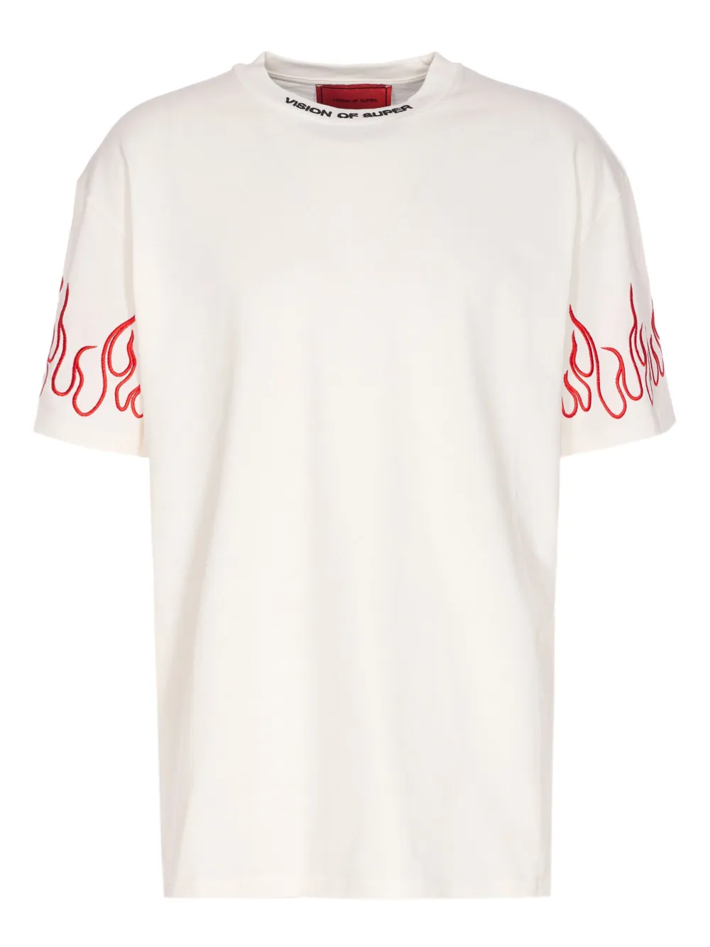 

Футболка с вышивкой в виде пламени и круглым вырезом Vision Of Super, белый