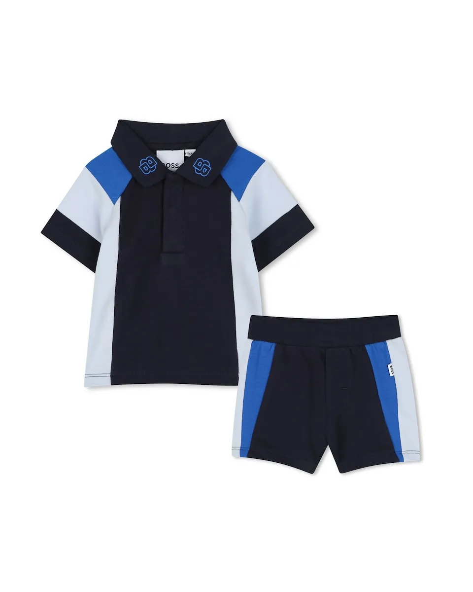 

Детский комплект с коротким рукавом Boss Kidswear, черный/синий