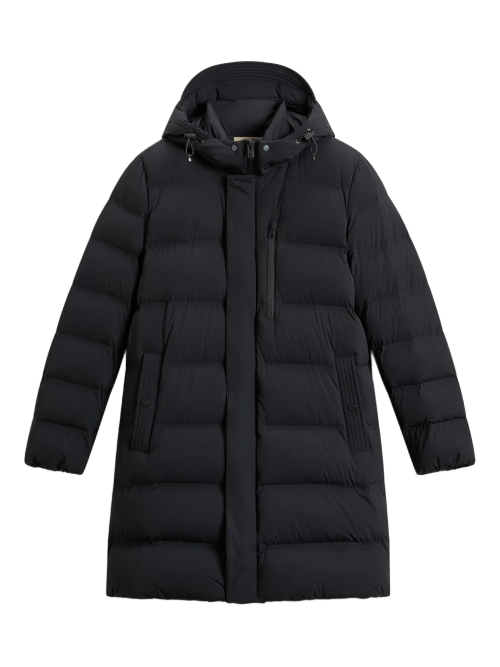 

Матовый эластичный пуховик с капюшоном WOOLRICH, синий