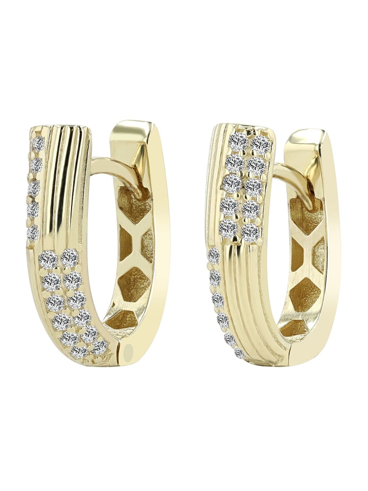 

Adeliás Женские серьги - серьги-кольца на шарнирах из золота 333 пробы с кубическим цирконием в золоте