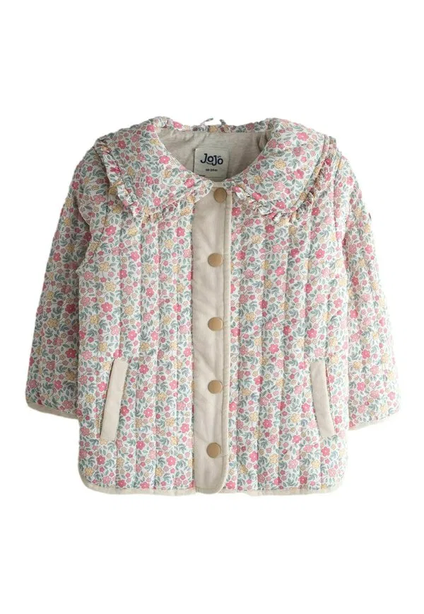 Стеганая куртка стандартного кроя. зимняя куртка Jojo Maman Bébé, Cream Ditsy Floral — фото 2