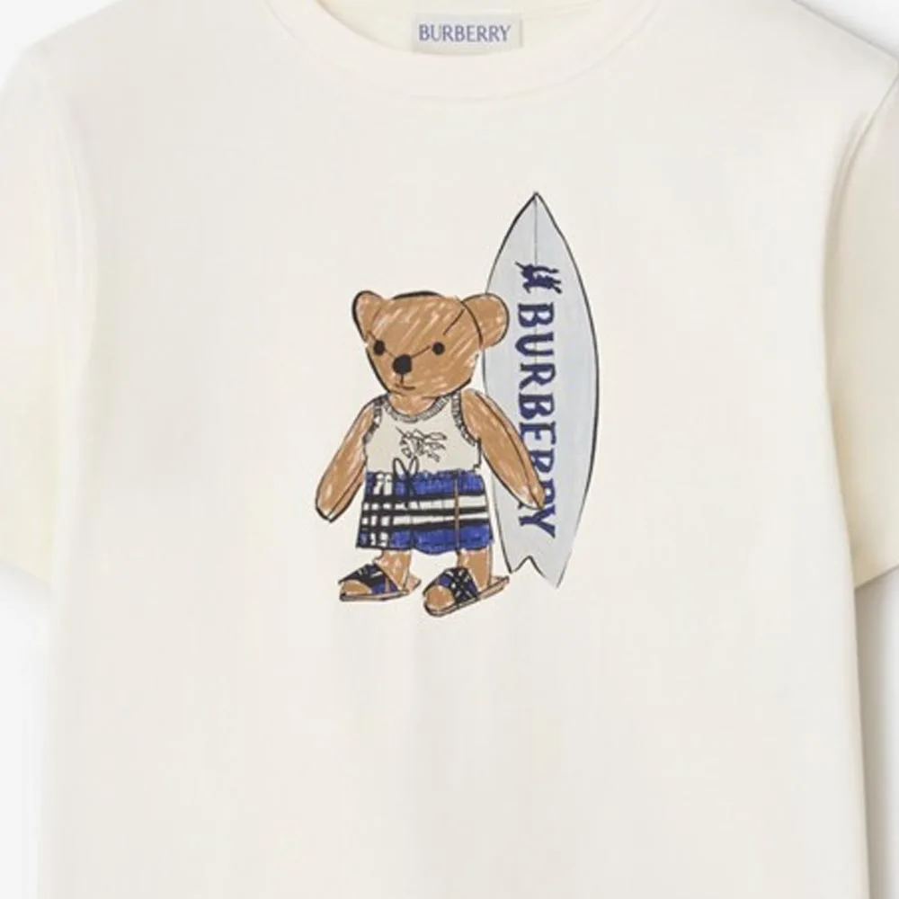 Футболка для детей Crew Neck Moderate Burberry, белый — фото 4