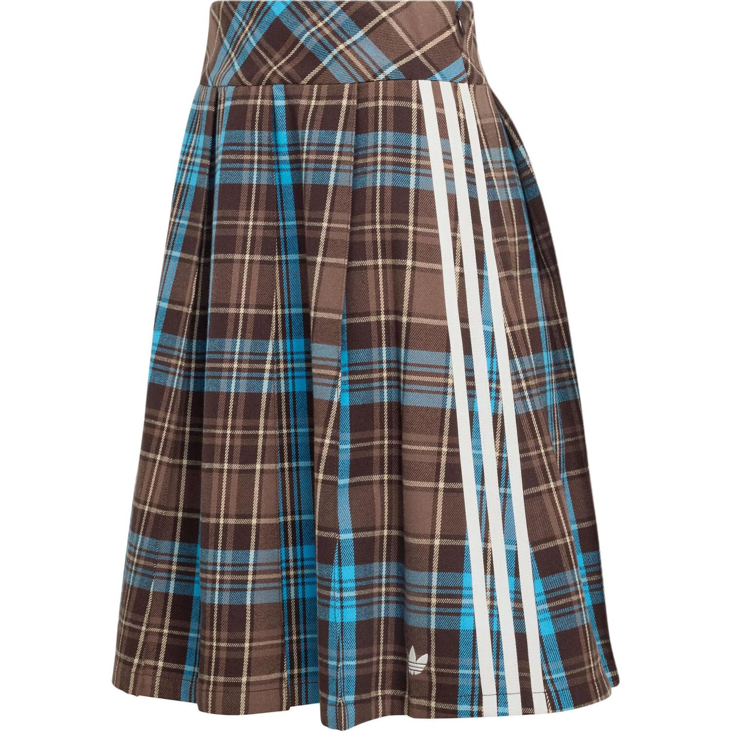 

Adicolor Pleated Check Skirt повседневная длинная юбка женская Adidas Originals, coffee/коричневый/синий/белый