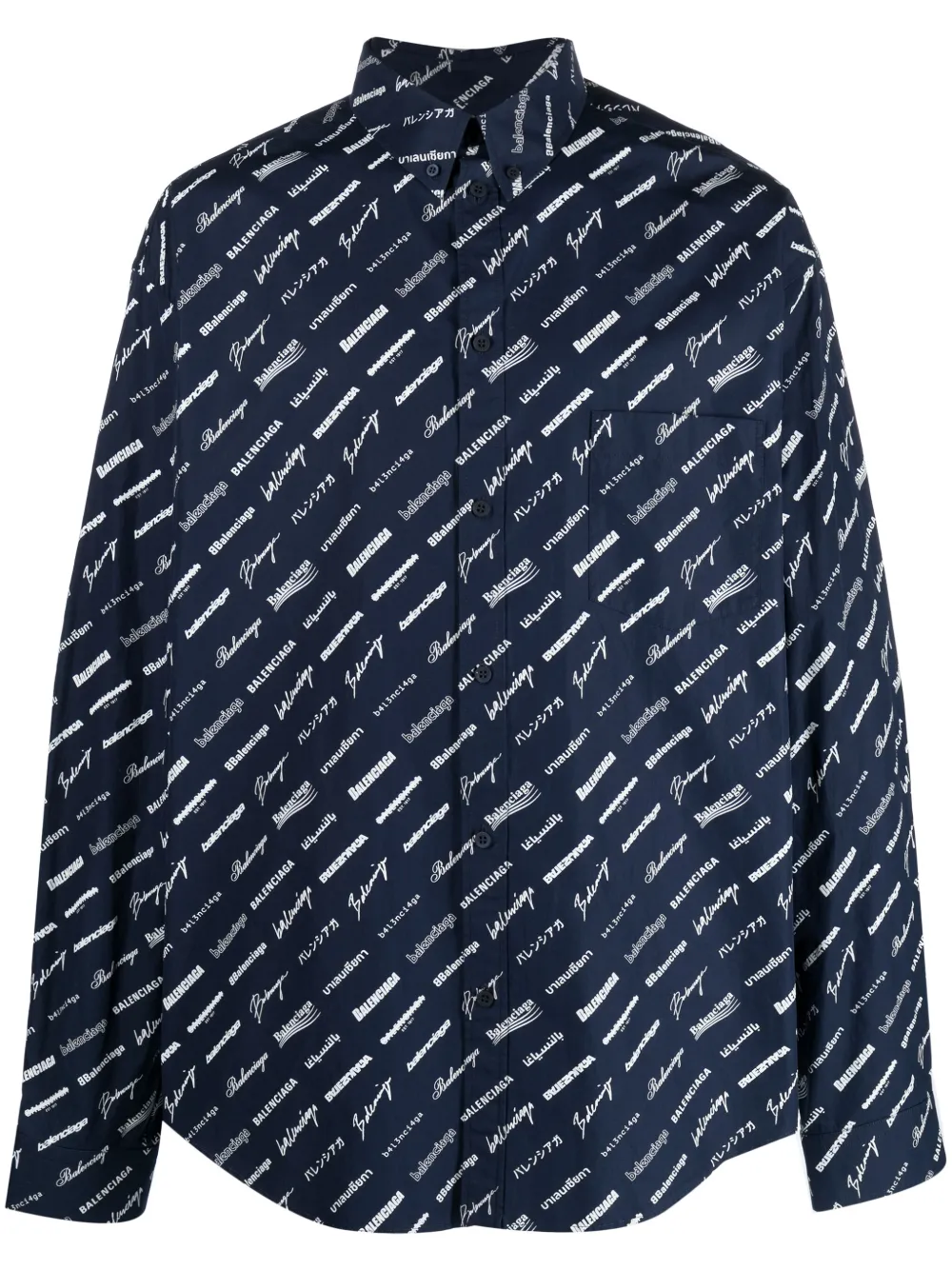 

Рубашка с логотипом BALENCIAGA, синий