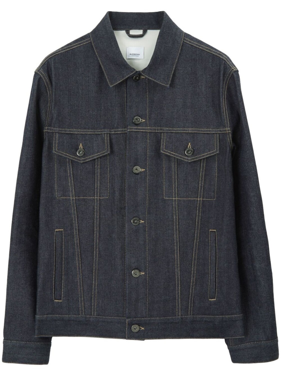 

Джинсовая куртка с нашивкой-логотипом Burberry, синий