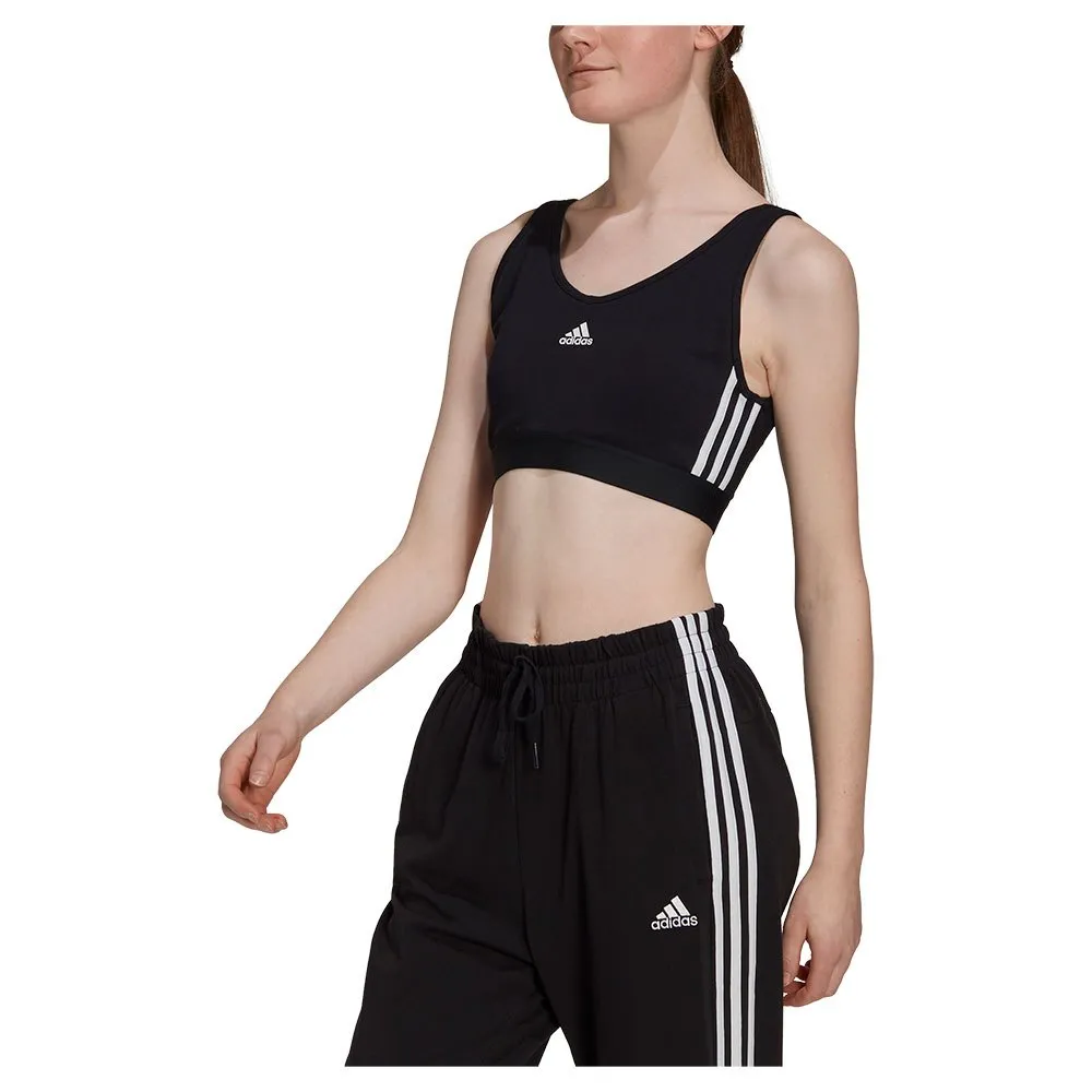 

Спортивный топ adidas 3 Stripes Crop, черный