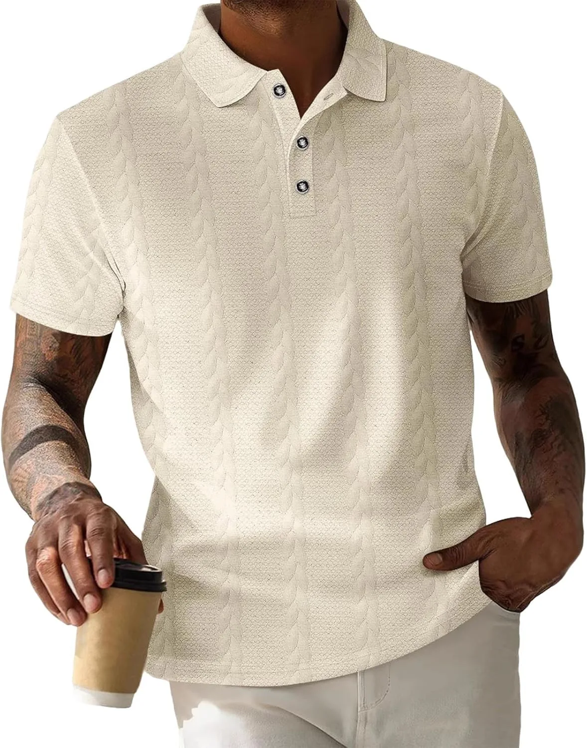 

Мужская футболка Cambkatl с джакардовым воротником для гольфа