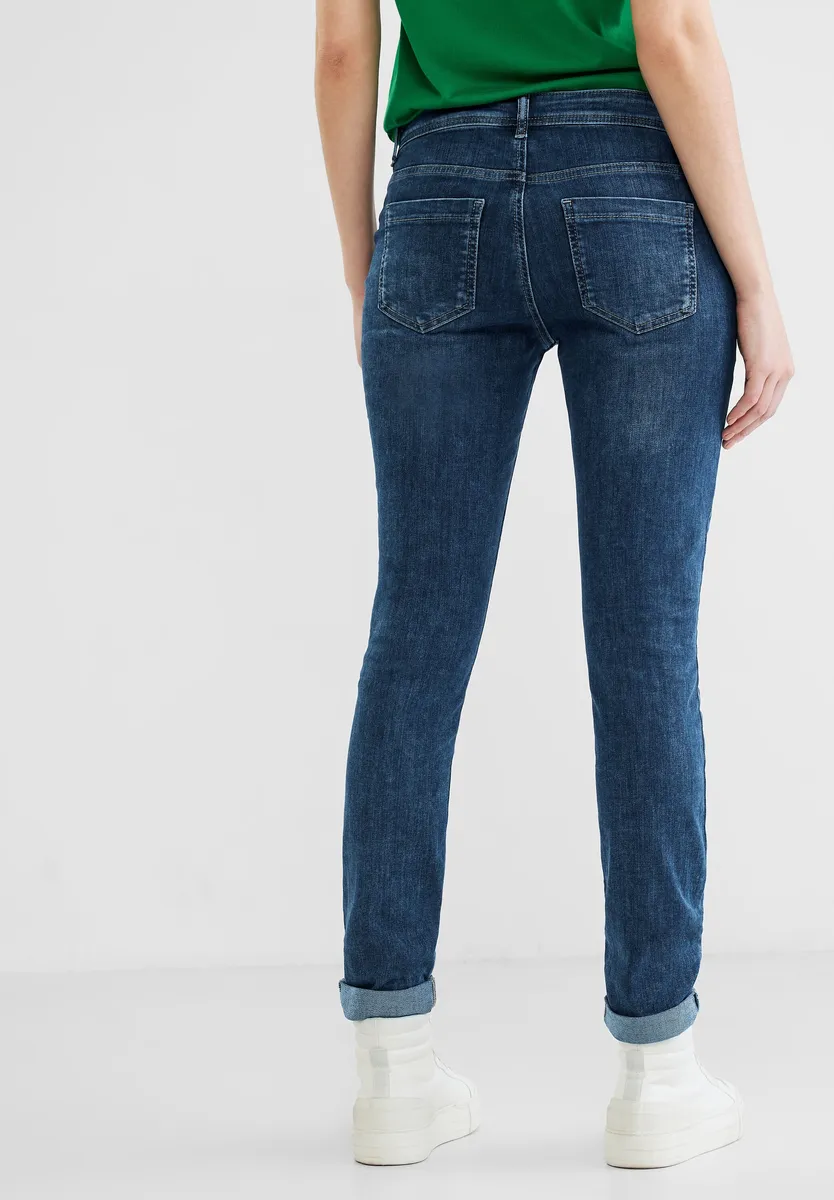 

Узкие джинсы STREET ONE с четырьмя карманами, цвет Deep Indigo Used Wash