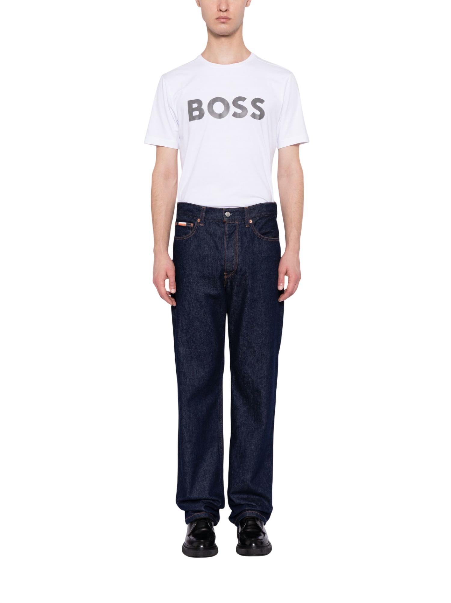 

Футболка с круглым вырезом и логотипом белого цвета Hugo Boss